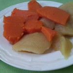 Десерт из тыквы и яблок.