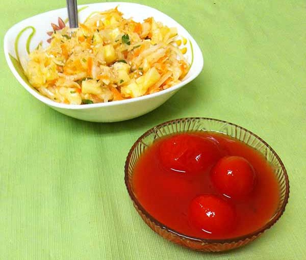 салат из квашеной капусты с яблоком