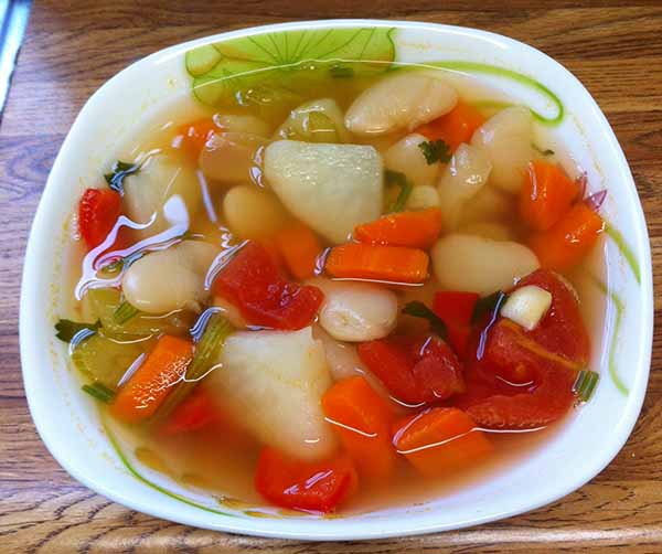 Суп постный с белой фасолью
