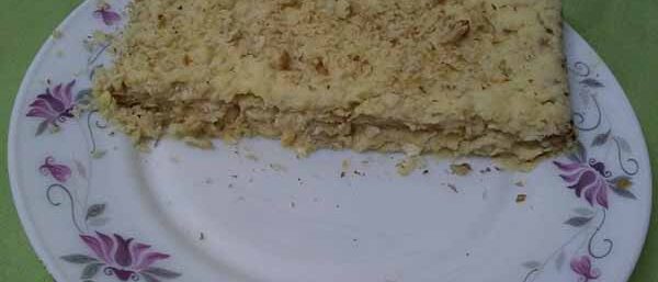 Наполеон из мацы (хлебцов)с постным кремом.