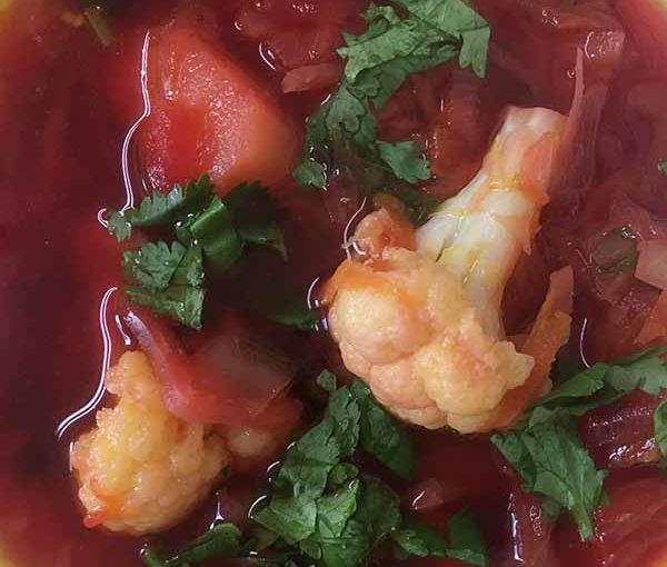 Борщ постный с цветной капустой.