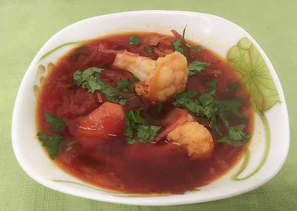 Борщ постный с цветной капустой