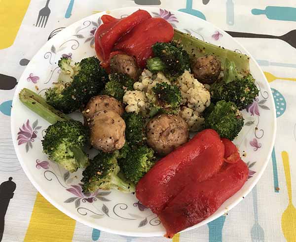 Овощи, запечённые в аэрогриле.